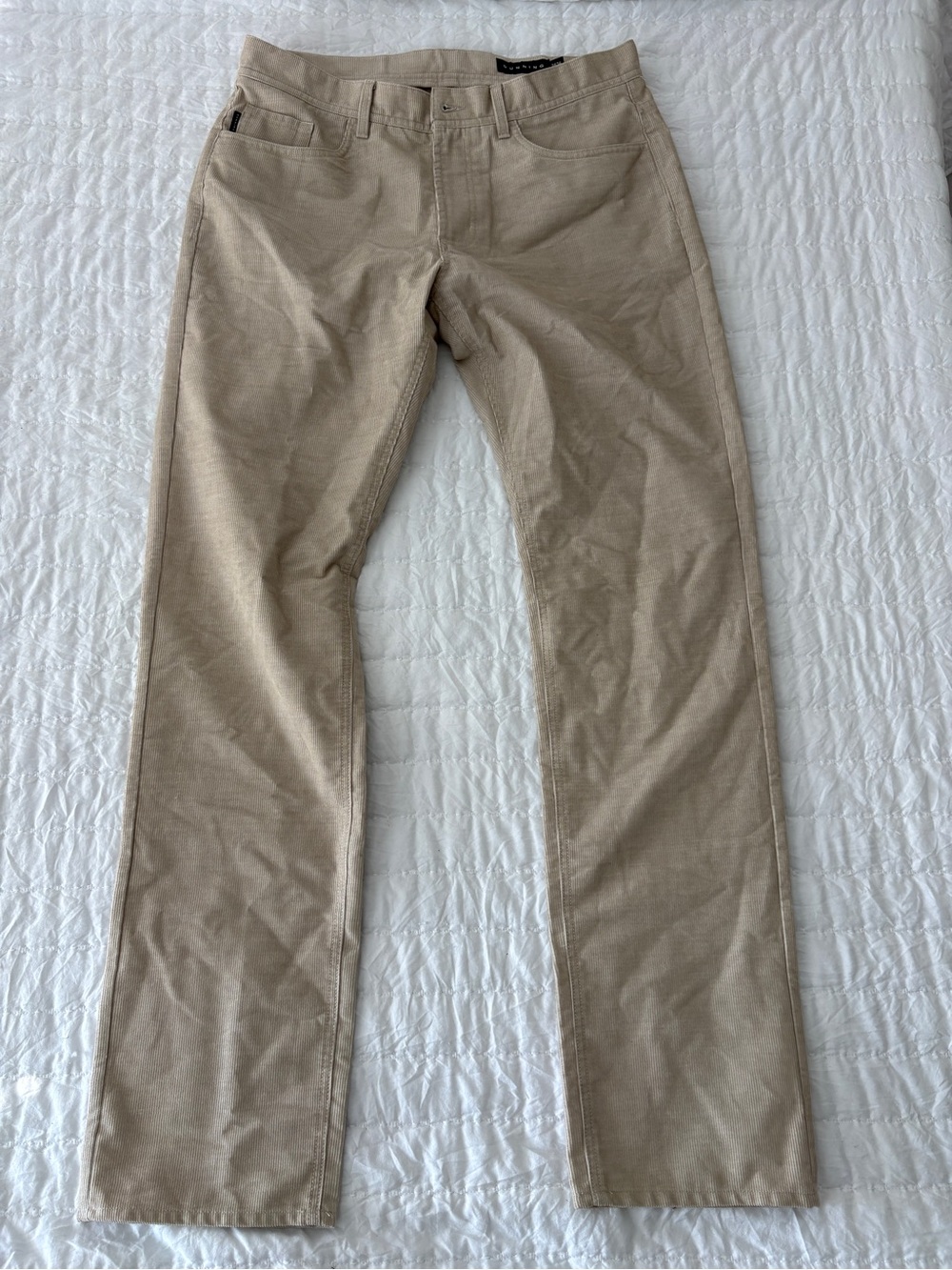 Dunning Men's Beige Straight-Leg performance corduroy - Classic Neutral Style